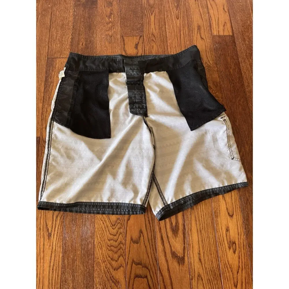 American Eagle Board Shorts‎ Mens XL Geometric Black Blue Swim Trunks Surfing